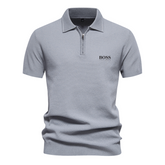 Polo Boss à Manches Courtes et Demi Zip