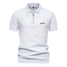 Polo Boss à Manches Courtes et Demi Zip