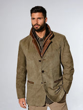 Veste Vintage à Col En Cuir